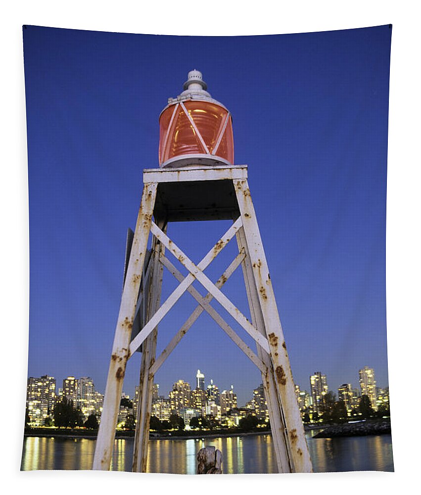 Architecture Tapestry featuring the photograph Lighthouse in Vancouver Canada by Ryan Fox