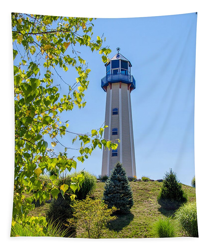 Allegheny River Lighthouse Tapestry featuring the photograph Lighthouse on the Allegheny  7D0673 by Guy Whiteley