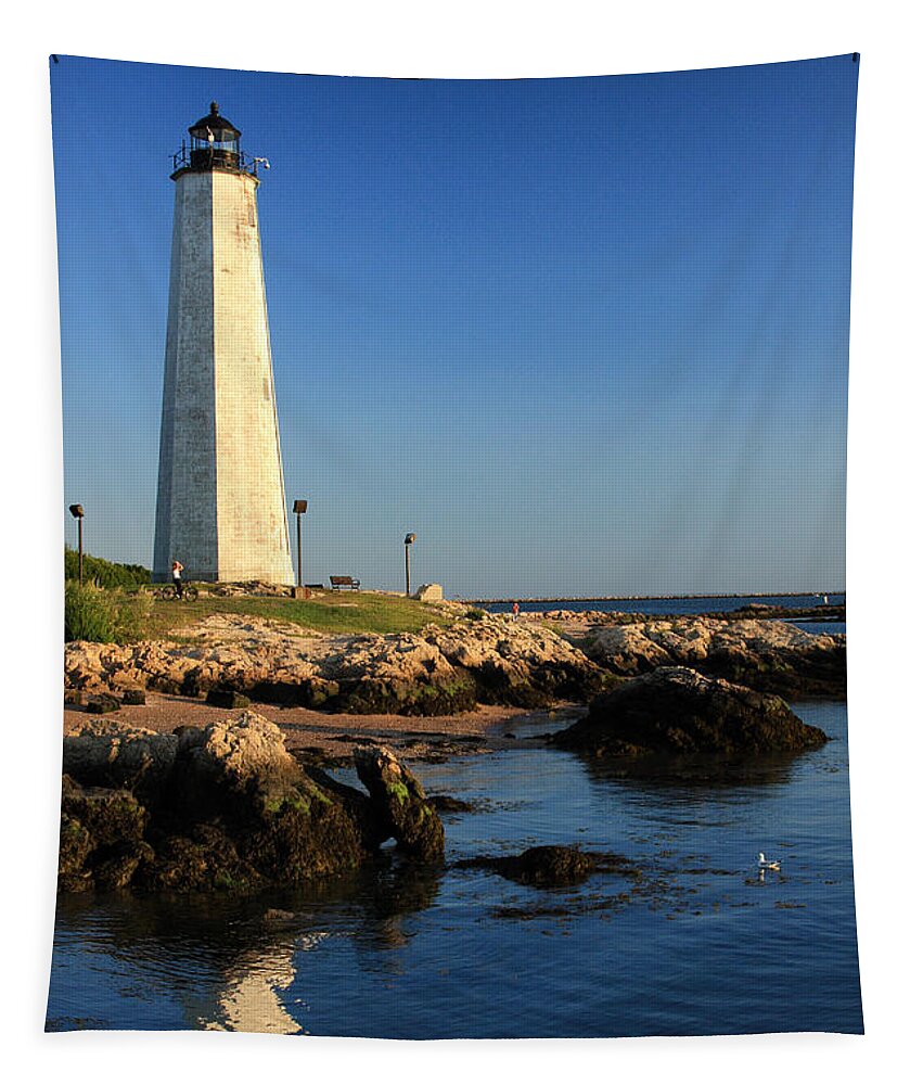 Lighthouse Tapestry featuring the photograph Lighthouse Reflected by Karol Livote