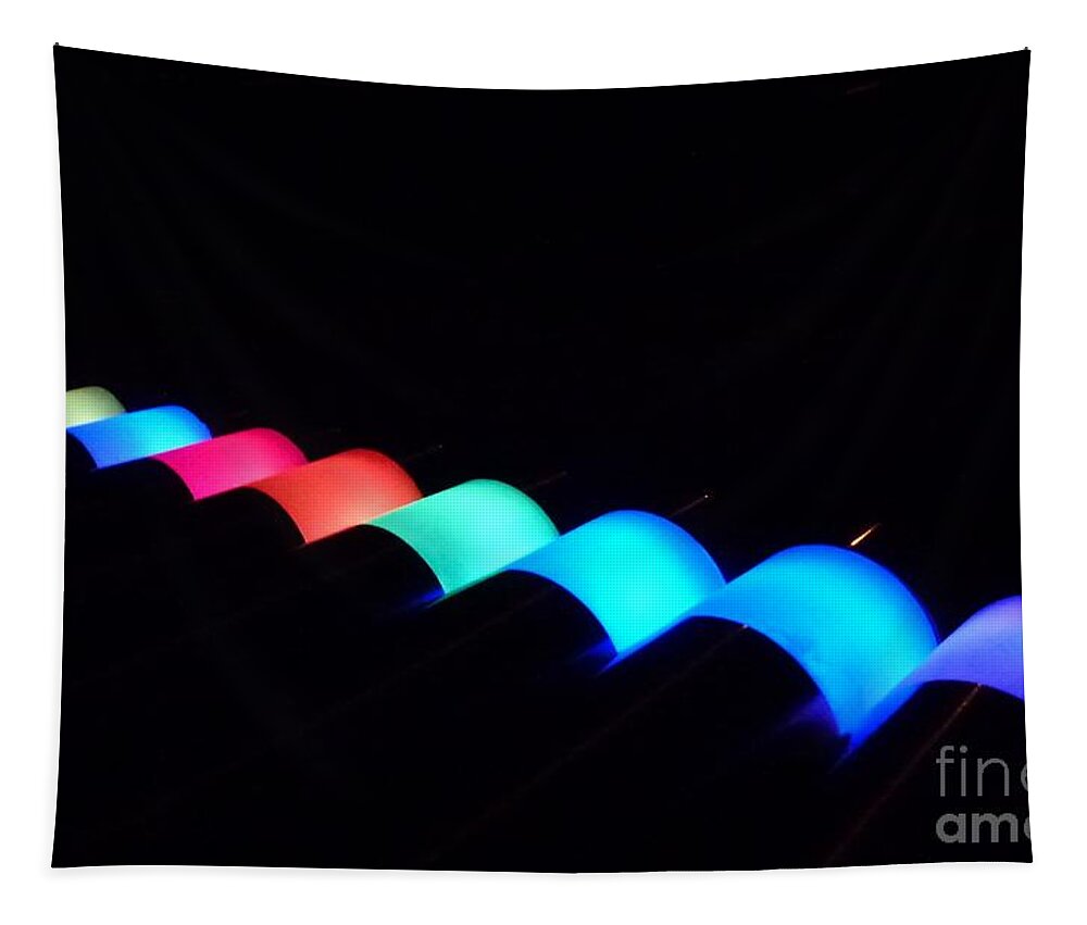 Lights Tapestry featuring the photograph Lights in the Night_Solar lamps by Amalia Suruceanu