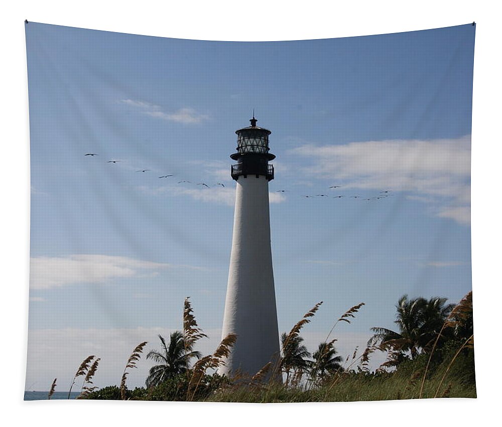 Ligthouse Tapestry featuring the photograph Ligthouse - Key Biscayne by Christiane Schulze Art And Photography