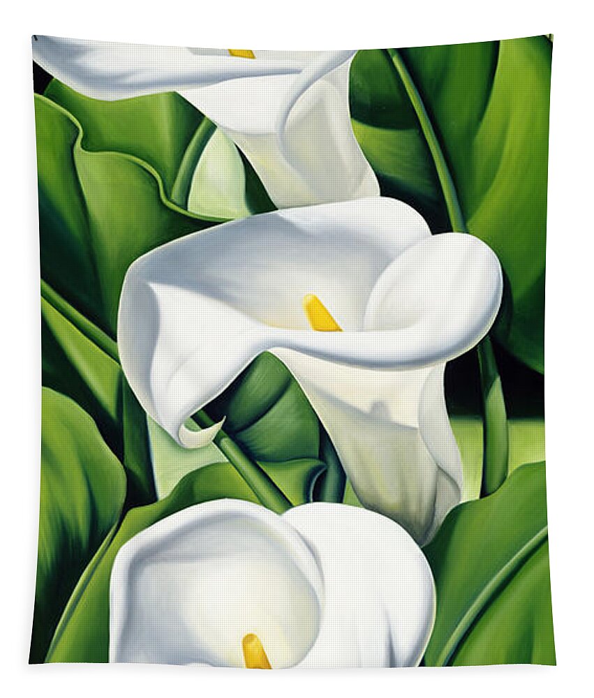 Lilies Tapestry featuring the painting Lilies by Catherine Abel by Catherine Abel