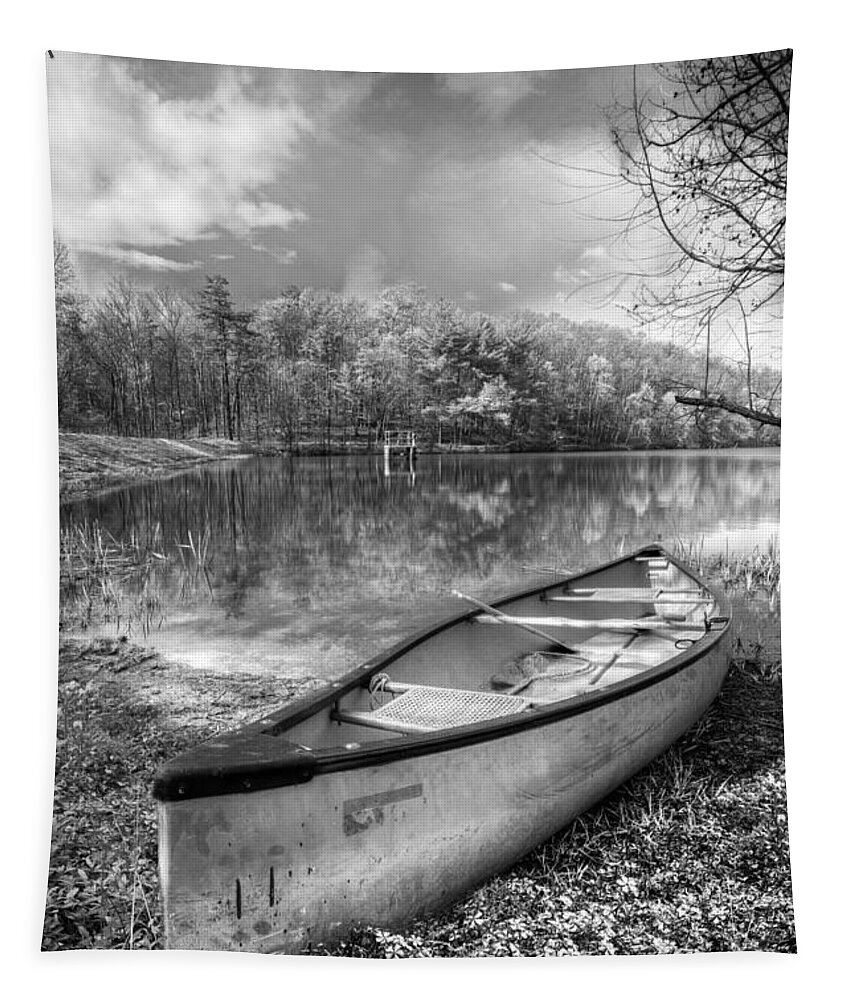 Appalachia Tapestry featuring the photograph Little Bit of Heaven Black and White by Debra and Dave Vanderlaan