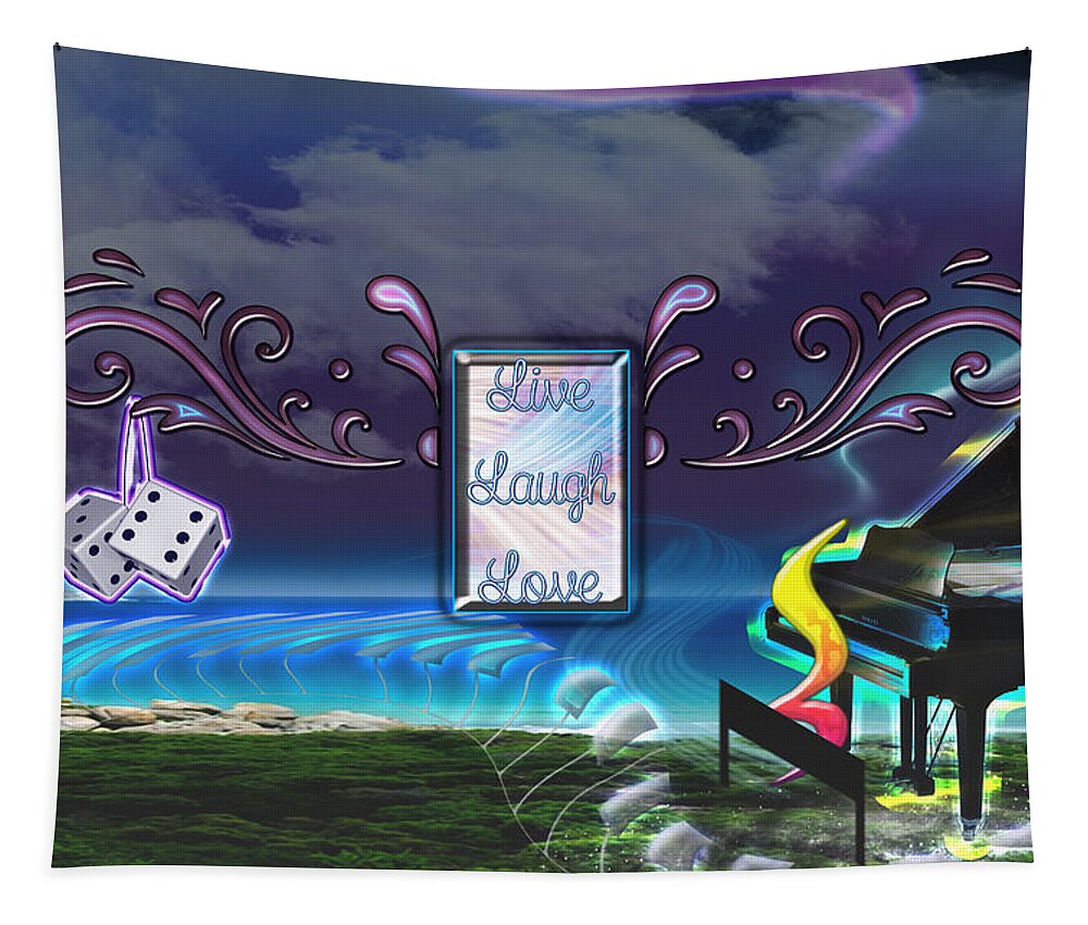 Digital Painting Tapestry featuring the digital art Live Laugh Love by Becca Buecher