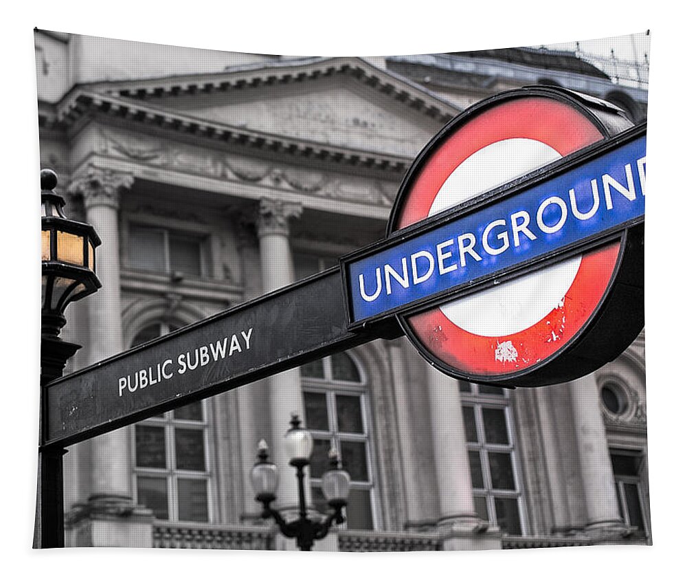 London Tapestry featuring the photograph London Underground 2 by Nigel R Bell