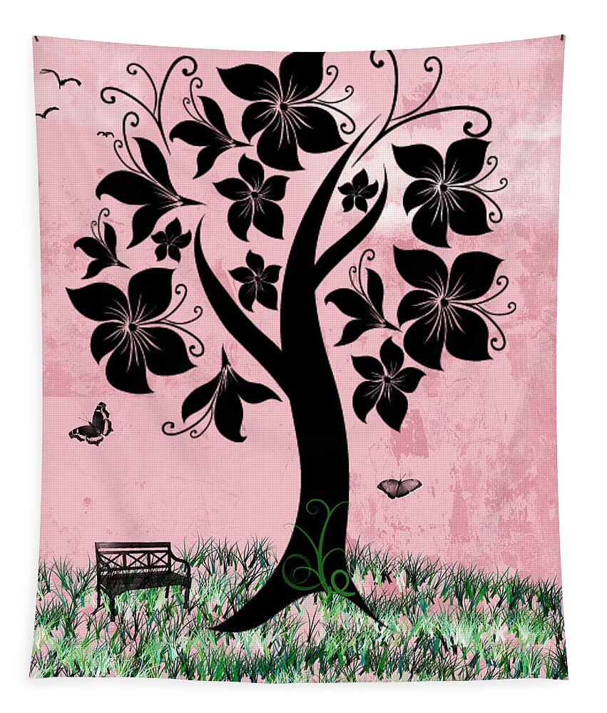 Rhonda Barrett Tapestry featuring the digital art Longing for Spring by Rhonda Barrett