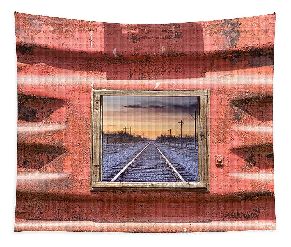 Trains Tapestry featuring the photograph Looking Back Panorama by James BO Insogna