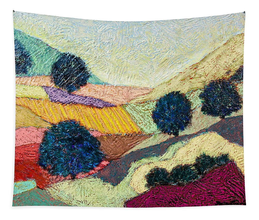Landscape Tapestry featuring the painting Lost Valley by Allan P Friedlander