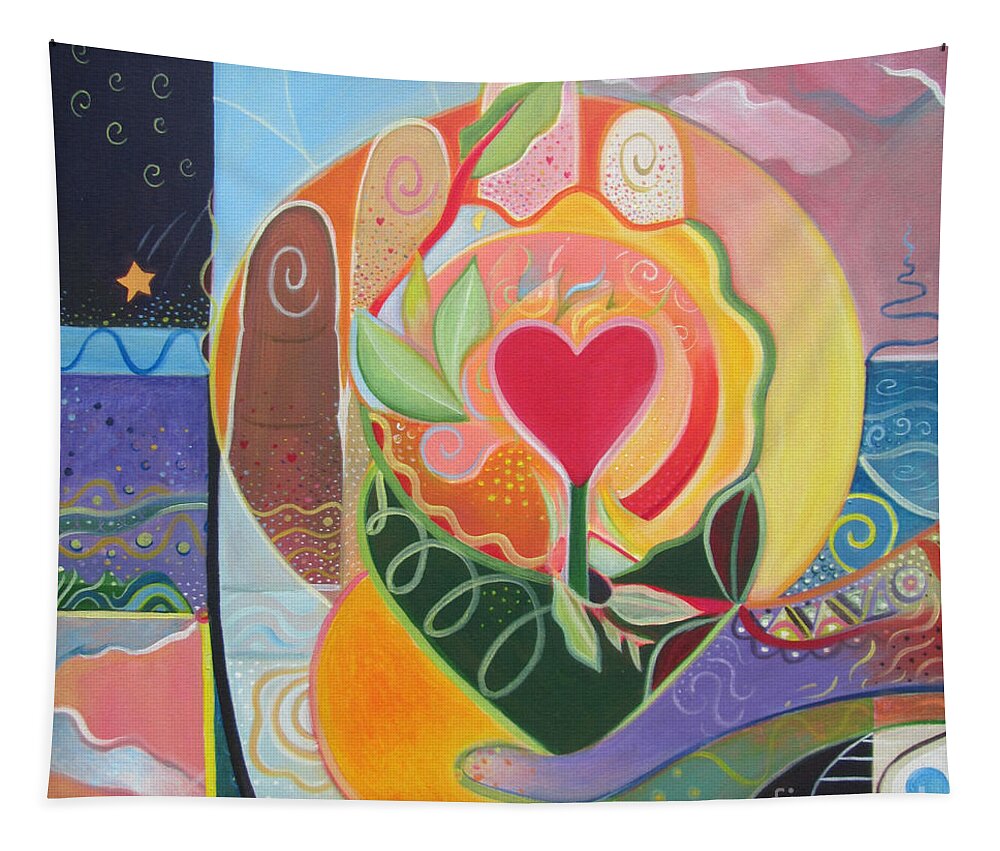 Love Tapestry featuring the painting Love Is Love by Helena Tiainen