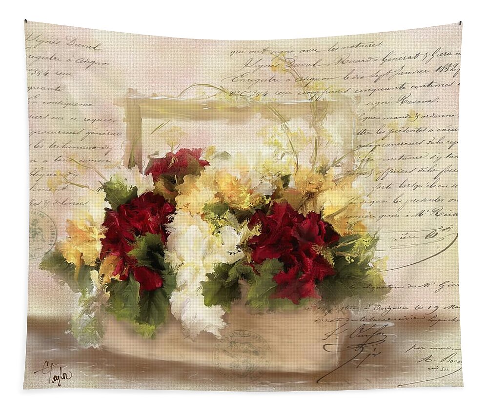Nature Tapestry featuring the painting Love Letters by Colleen Taylor