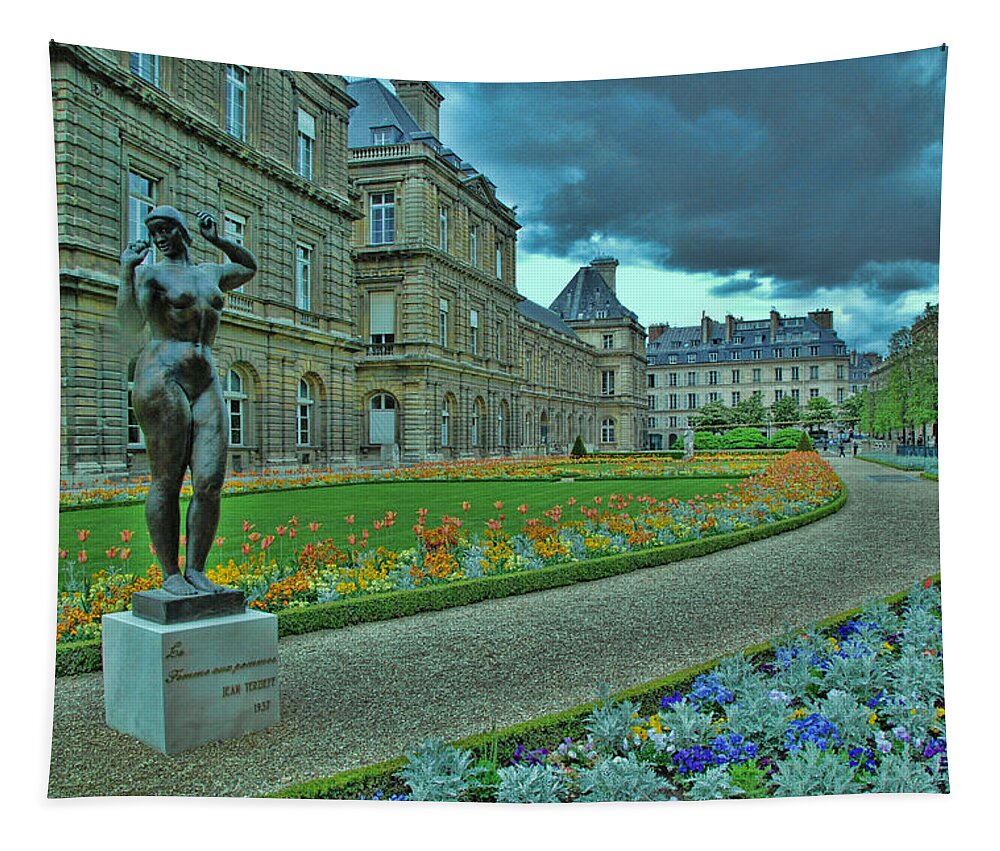 Luxembourg Gardens Tapestry featuring the photograph Luxembourg Gardens by Allen Beatty