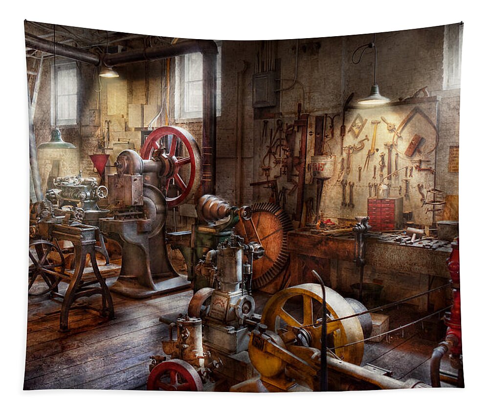 Machinist Tapestry featuring the photograph Machinist - A room full of memories by Mike Savad