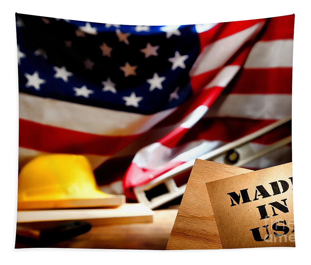 Made In Usa Tapestry featuring the photograph Made in USA by Olivier Le Queinec