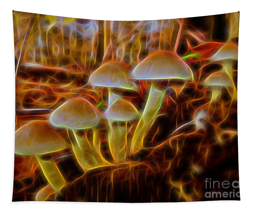 Autumn Tapestry featuring the digital art Magic Mushroom-3 by Casper Cammeraat
