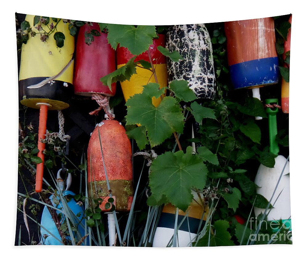 Lobster Buoys Tapestry featuring the photograph Maine Retirees by HEVi FineArt