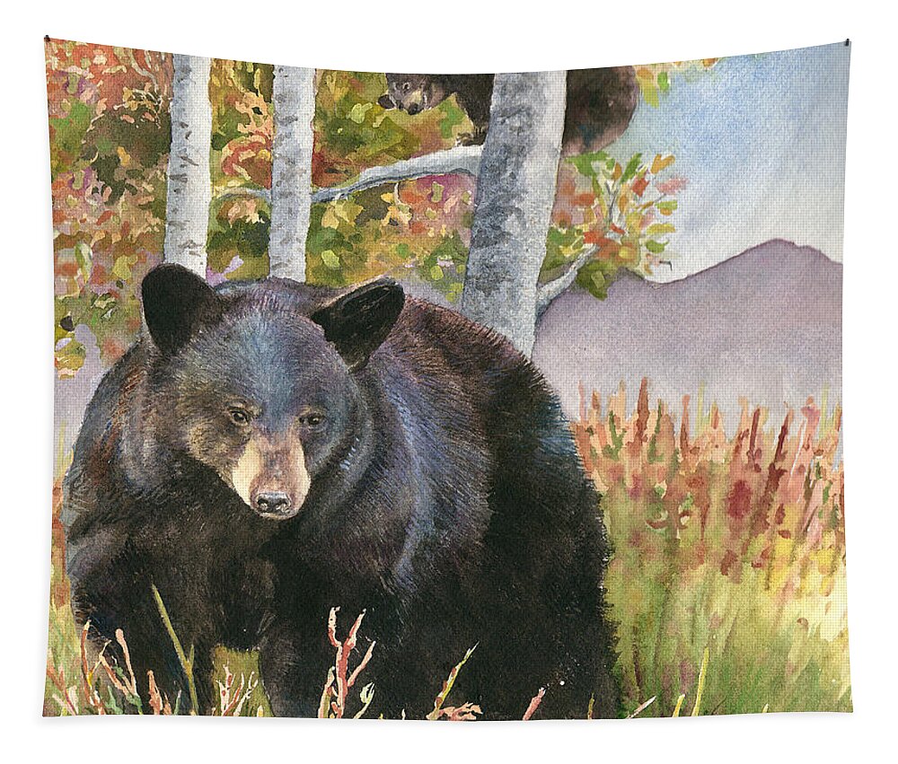 Bear Painting Tapestry featuring the painting Mama Bear by Anne Gifford