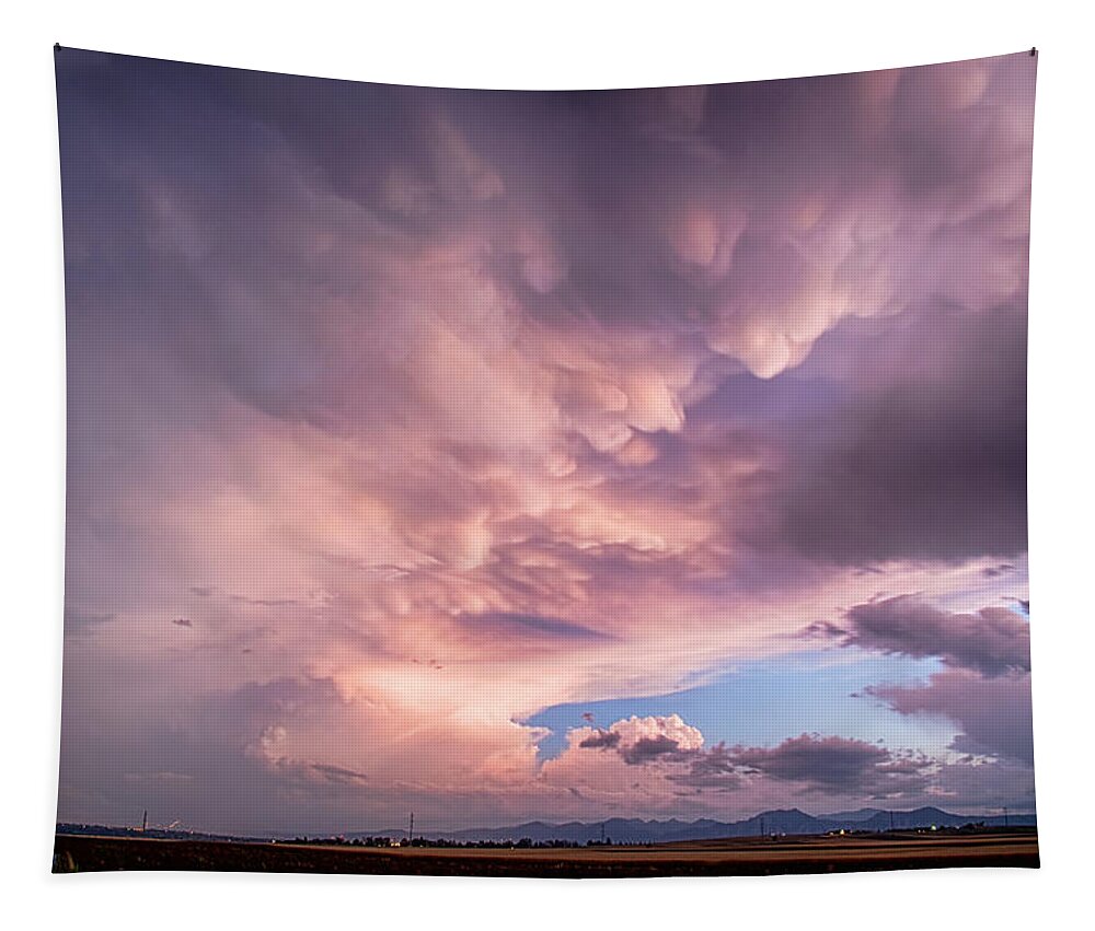 Mammatus Tapestry featuring the photograph Mammatus Over Boulder Colorado by James BO Insogna