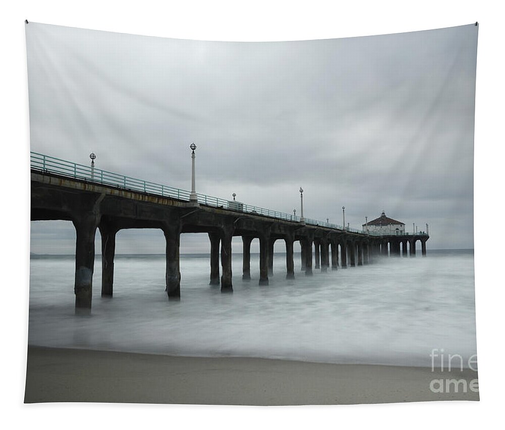 Pier Tapestry featuring the photograph Manhattan Beach Pier 2 by Bob Christopher
