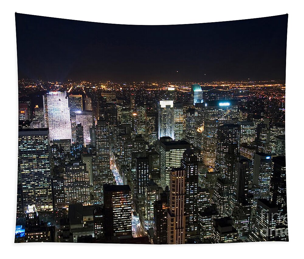 Skyline Tapestry featuring the photograph Manhattan Skyline by Catherine Ursillo