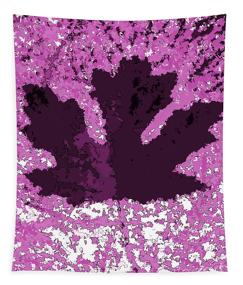 Maple Leaf Tapestry featuring the digital art Maple Leaf purple pop poster hues by Vintage Collectables