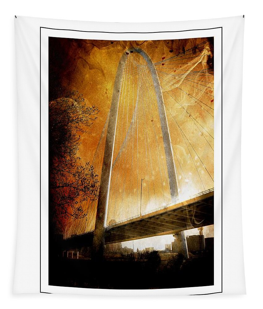 Margaret Hunt Hill Bridge Tapestry featuring the photograph Margaret Hunt Hill Bridge Dallas Texas by Kathy Churchman