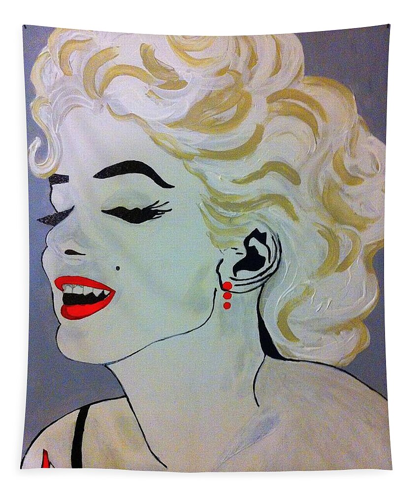 Marilyn Monroe Tapestry featuring the painting Marilyn Monroe Beautiful by Saundra Myles