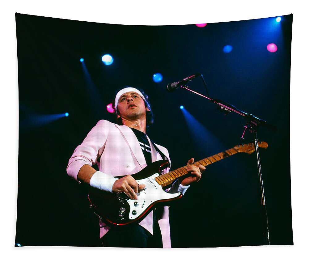 Light Show Tapestry featuring the photograph Mark Knopfler 1 by Dragan Kudjerski