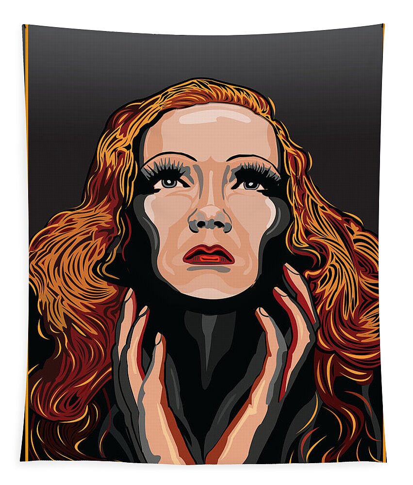 Marlene Dietrich Tapestry featuring the digital art Marlene Dietrich Hollywood The Golden Age by Larry Butterworth