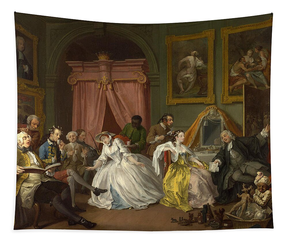 William Hogarth Tapestry featuring the painting Marriage A-la-Mode The Toilette by William Hogarth