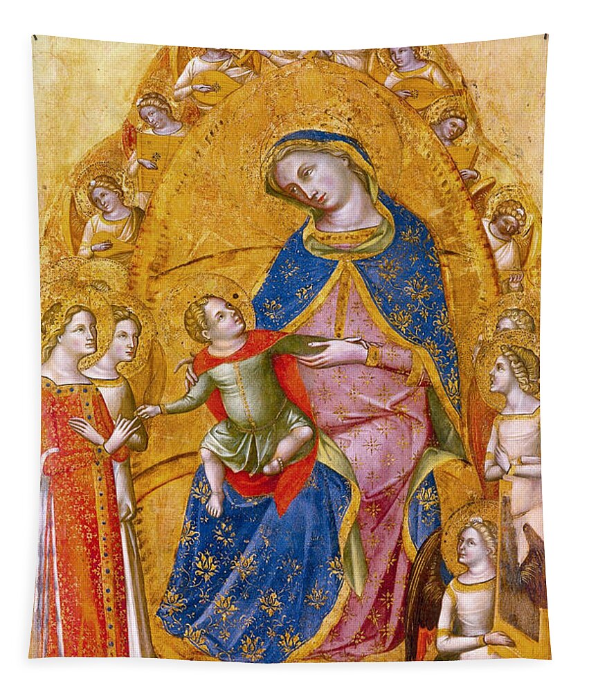 Lorenzo Veneziano Tapestry featuring the painting Marriage of St Catherine by Lorenzo Veneziano