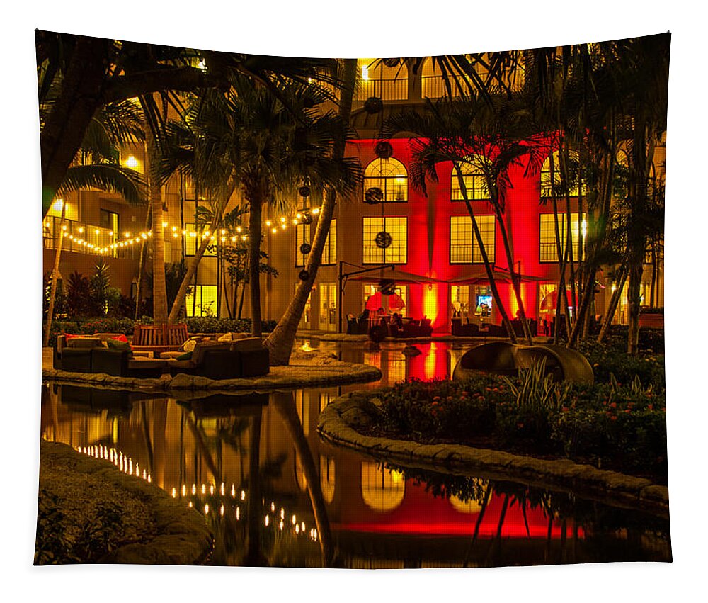 Brenda Jacobs Photography & Fine Art Tapestry featuring the photograph Marriott Resorts Grand Cayman by Brenda Jacobs