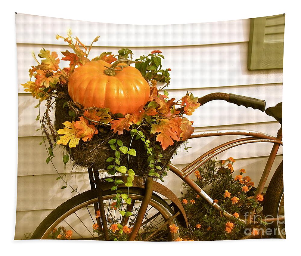 Rusty Bicycle Tapestry featuring the photograph Mary's Bike by Nancy Patterson