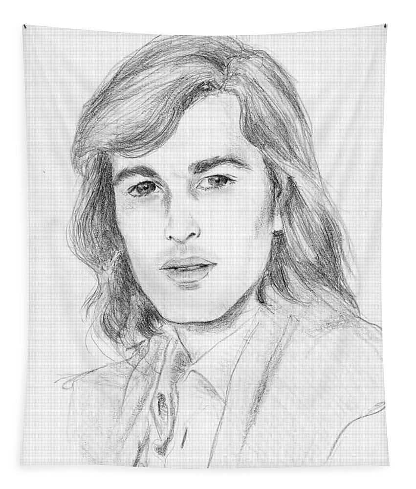 Portrait Of Actor Tapestry featuring the drawing Max Delys by Elaine Berger