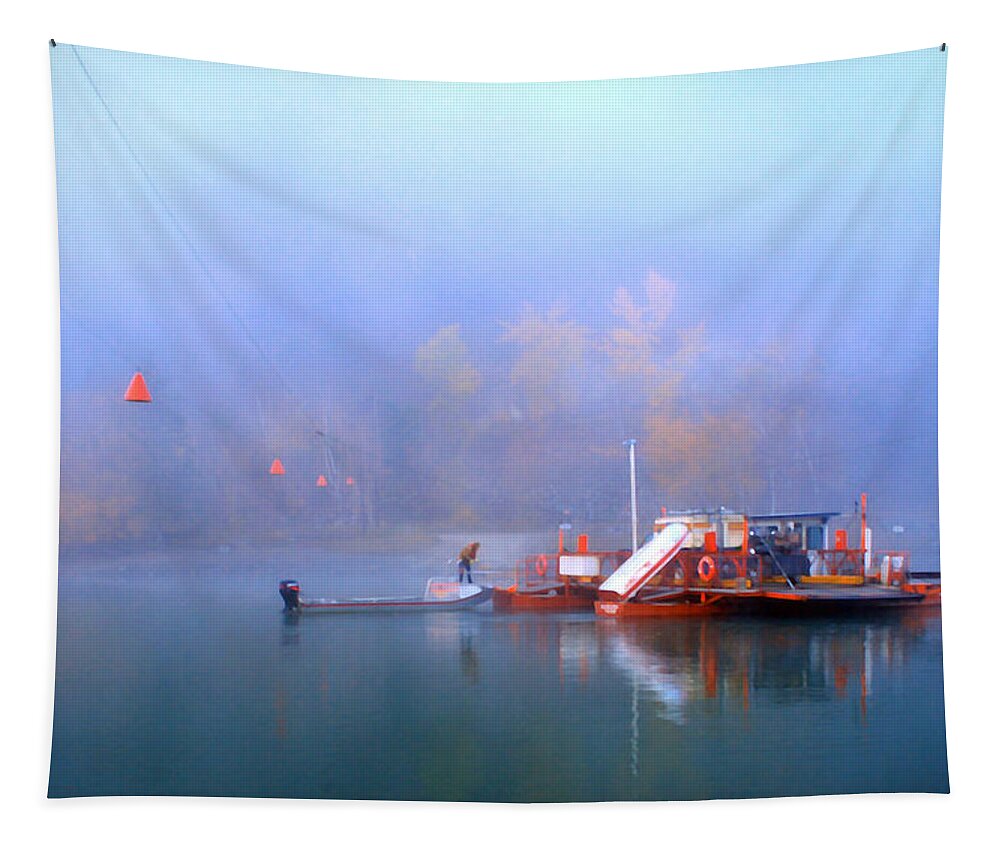 Beautiful British Columbia Tapestry featuring the photograph McCLURE FERRY by Theresa Tahara