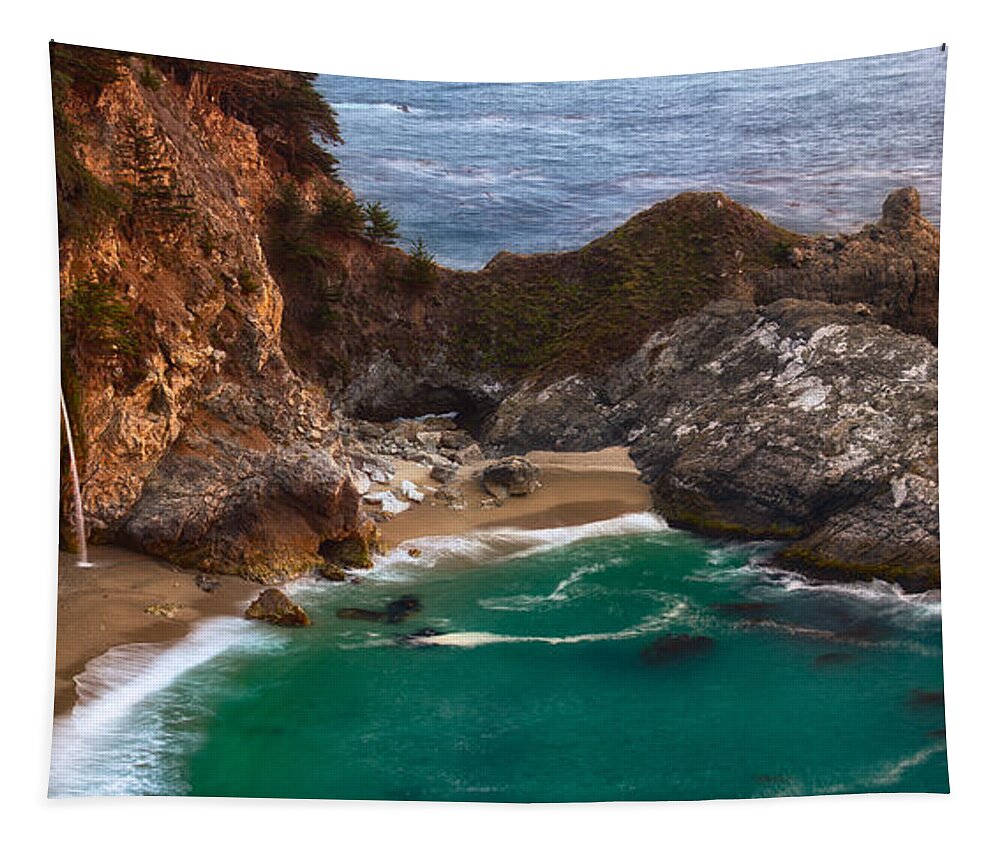 Mcway Falls Tapestry featuring the photograph McWay Falls by Anthony Michael Bonafede