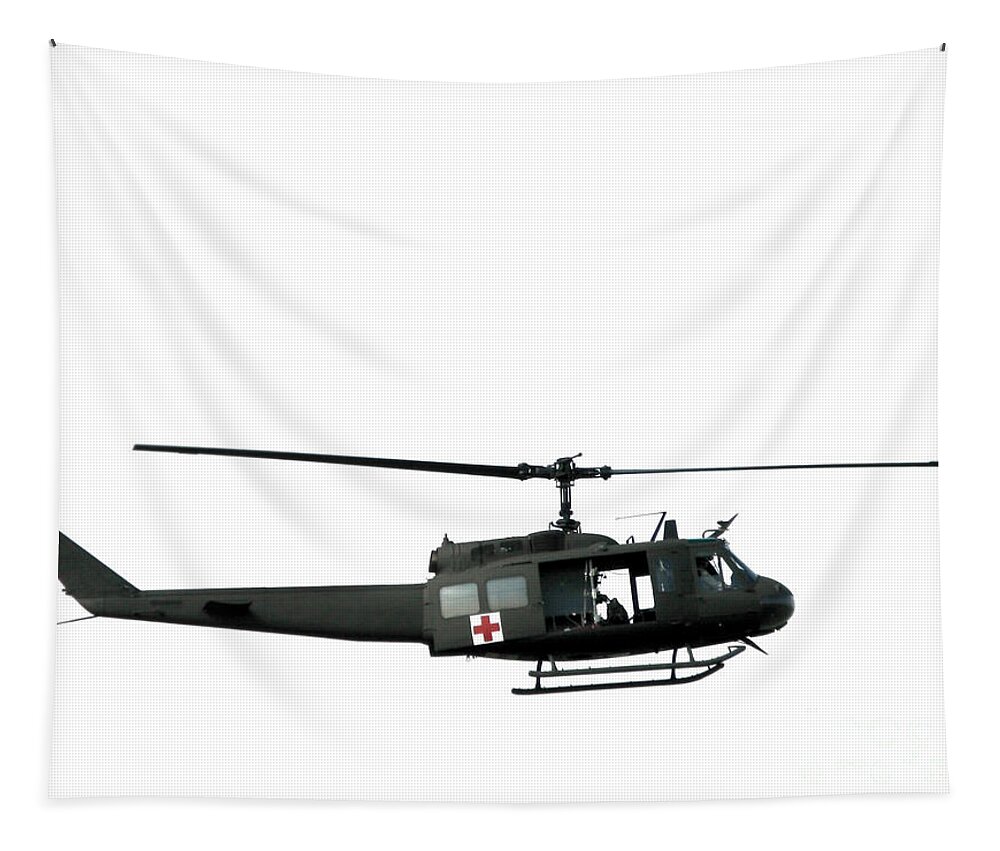 Uh-1 Tapestry featuring the photograph Medic Helicopter by Olivier Le Queinec