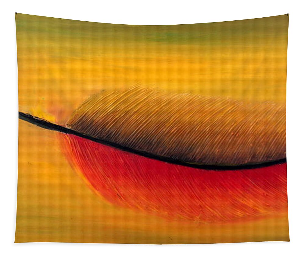 Feather Painting Tapestry featuring the painting Melody by Preethi Mathialagan