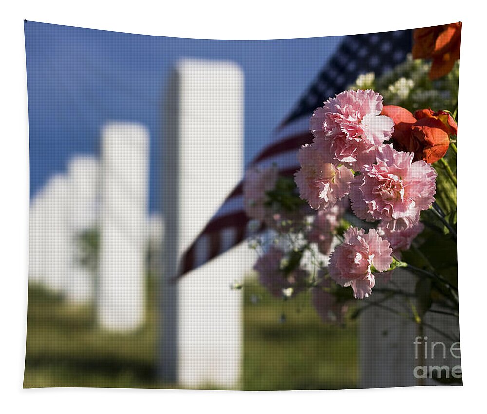 Memorial Day Tapestry featuring the photograph Memorial Day Beauty in the Sacrifice by Wayne Moran