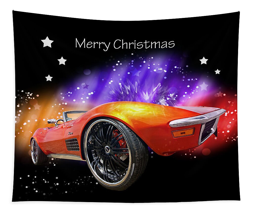 Corvette Tapestry featuring the photograph Merry Christmas Stingray by Gill Billington