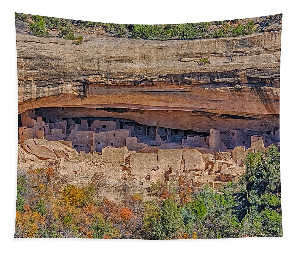 Mesa Verde Cliff Dwelling Tapestry featuring the photograph Mesa verde cliff dwelling by Paul Freidlund