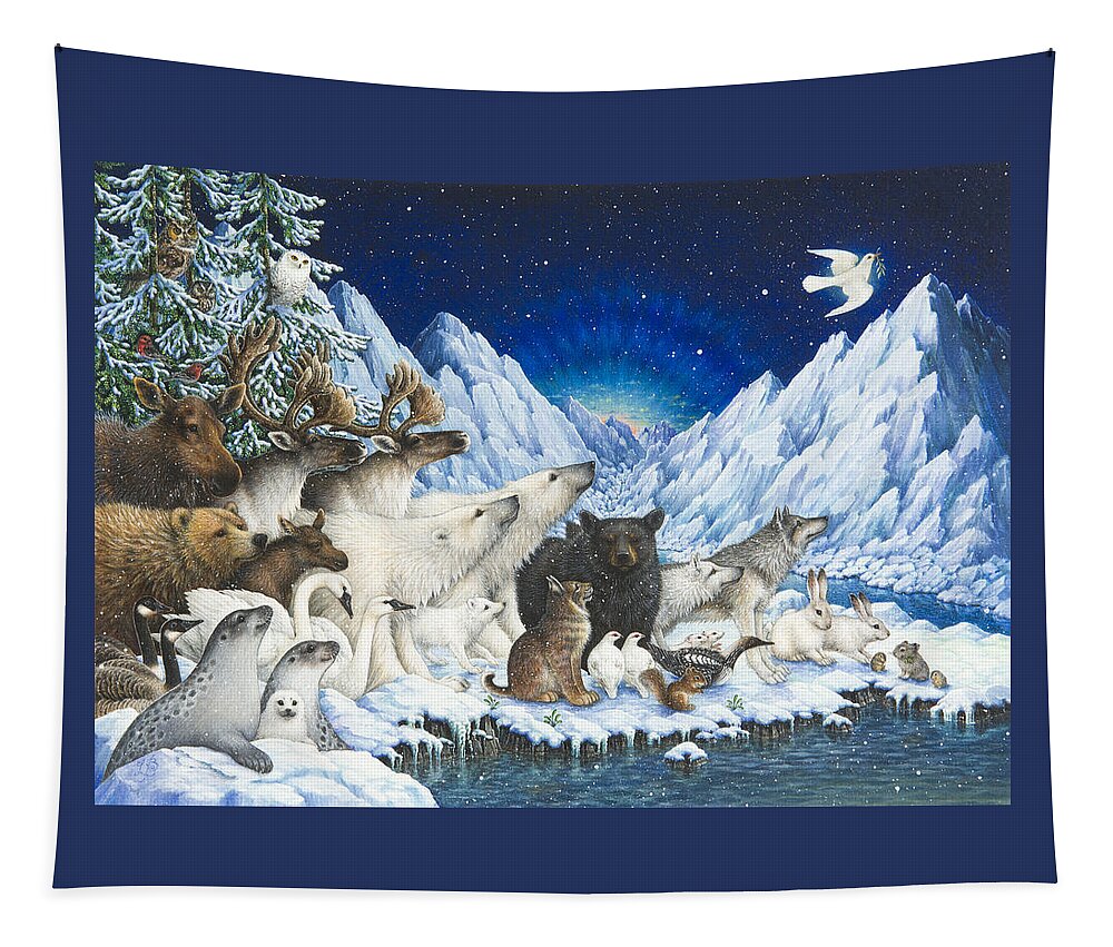 Animals Tapestry featuring the painting Message of Peace by Lynn Bywaters