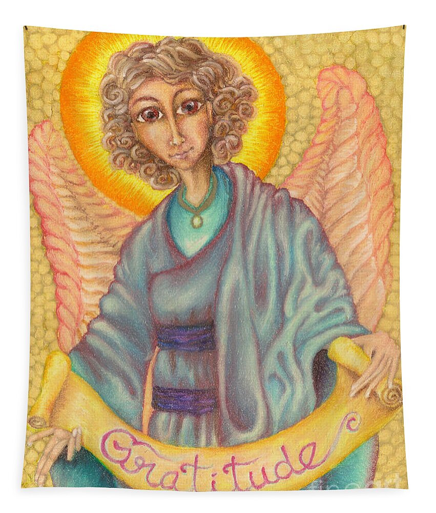 Angels Tapestry featuring the drawing Messenger of Gratitude by Michelle Bien