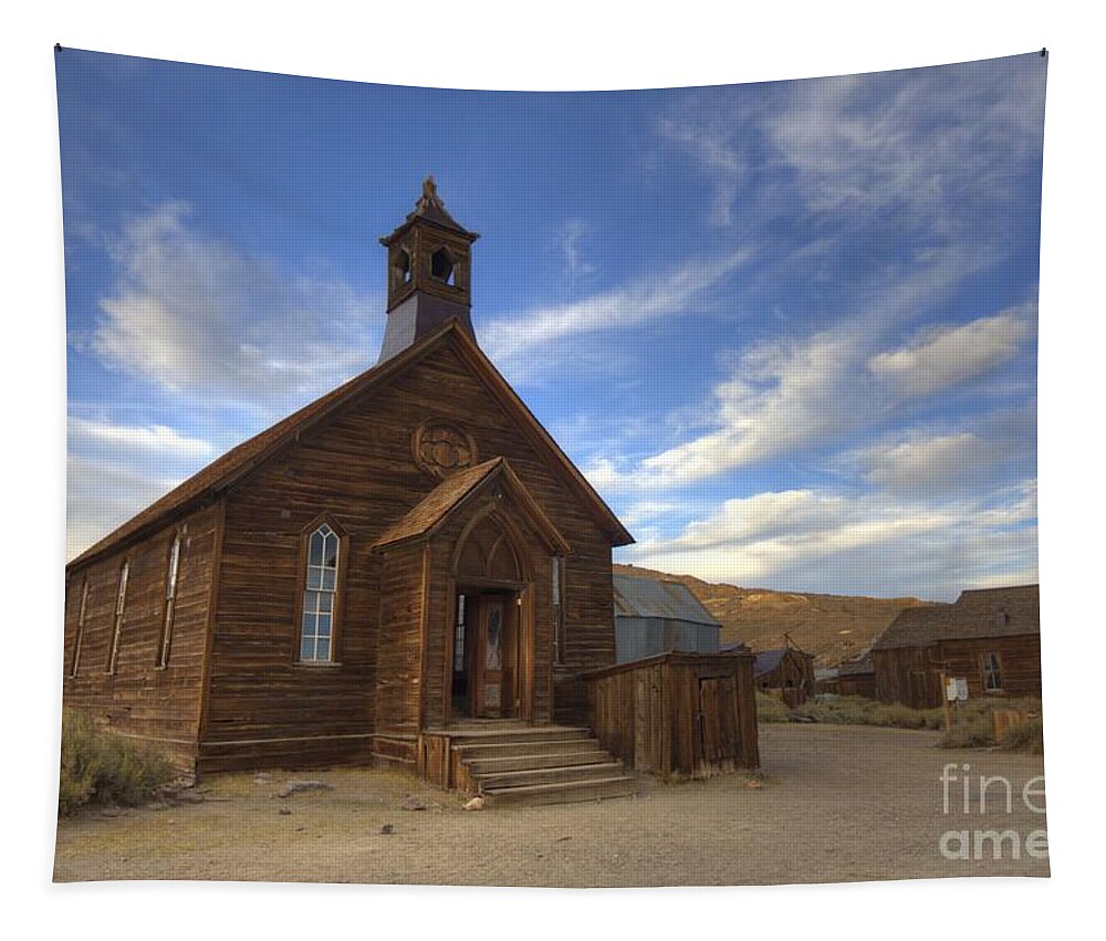 Travel Tapestry featuring the photograph Methodist Church in Bodie by Crystal Nederman