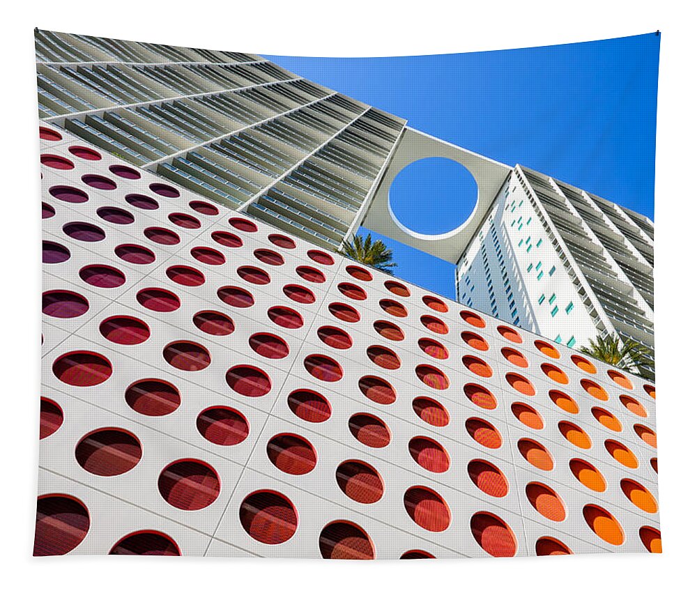 Architecture Tapestry featuring the photograph Miami Circles by Raul Rodriguez