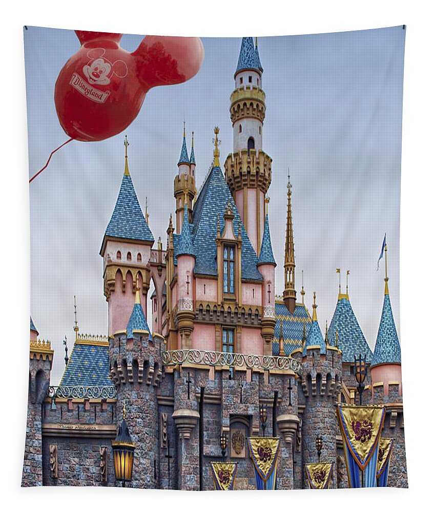 Balloon Tapestry featuring the photograph Mickey Mouse Balloon At Disneyland by Thomas Woolworth