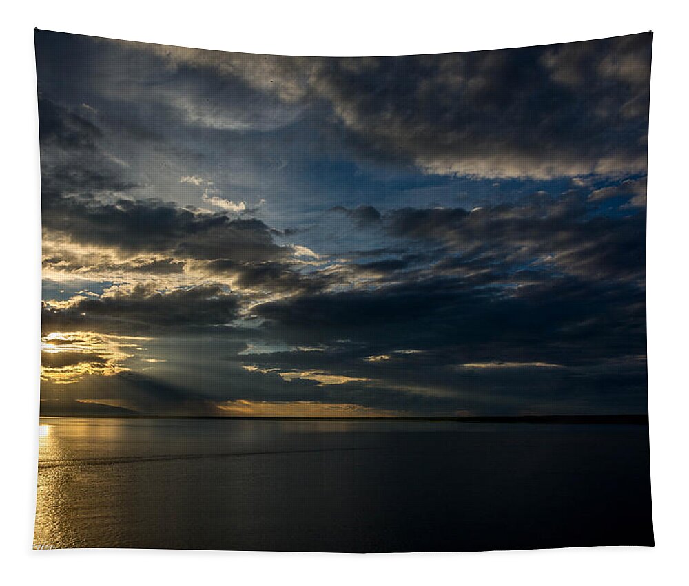 Alaska Tapestry featuring the photograph Midnight Sun Over Cook Inlet by Andrew Matwijec