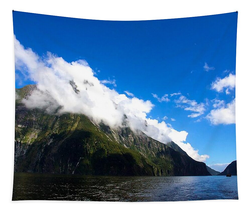 New Zealand Tapestry featuring the photograph Milford Sound #2 by Stuart Litoff