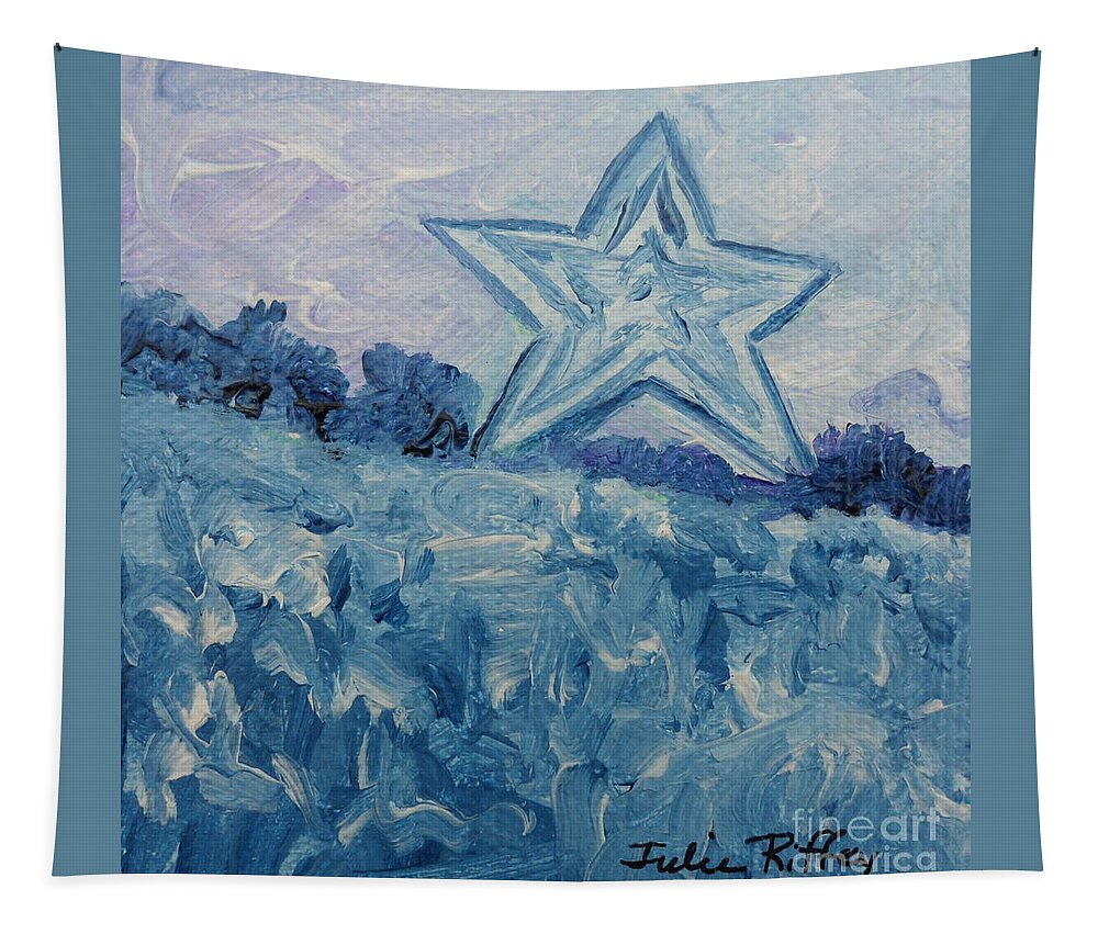 Mill Mountain Star Tapestry featuring the painting Mill Mountain Star by Julie Brugh Riffey