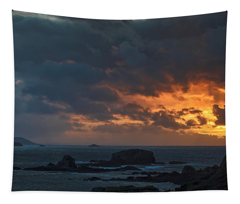 Seascape Tapestry featuring the photograph Mirandas Islands Galicia Spain by Pablo Avanzini
