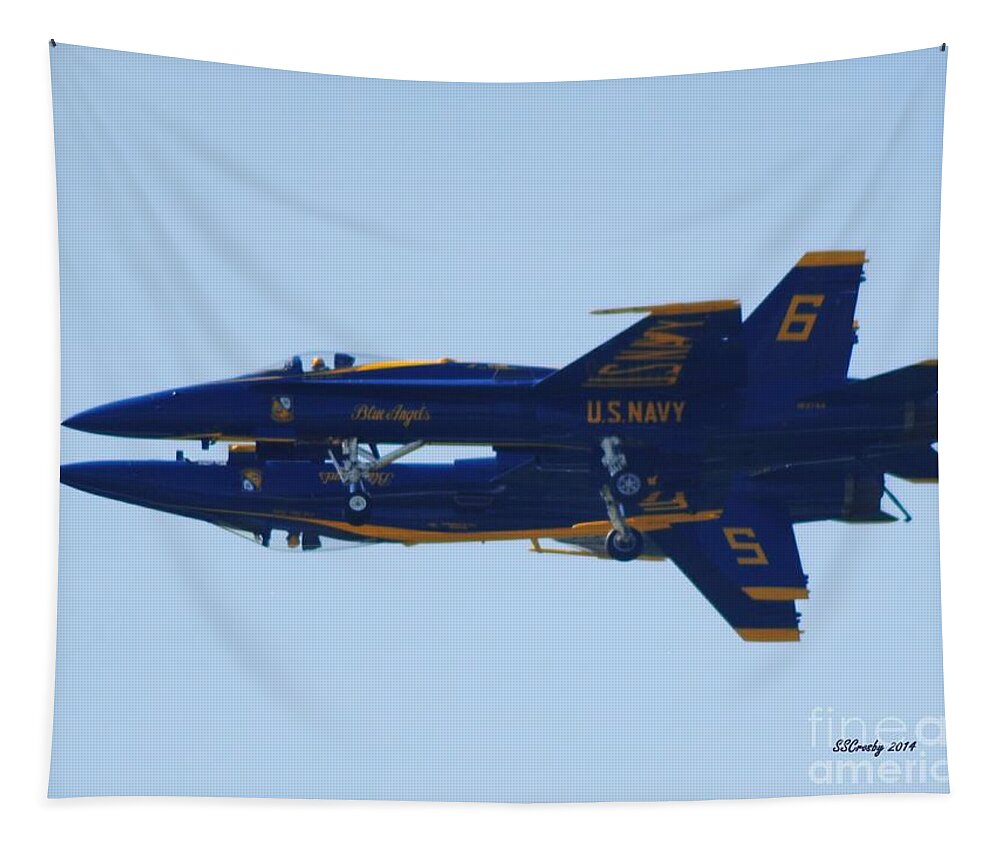 Blue Angels Tapestry featuring the photograph Mirror Image by Susan Stevens Crosby